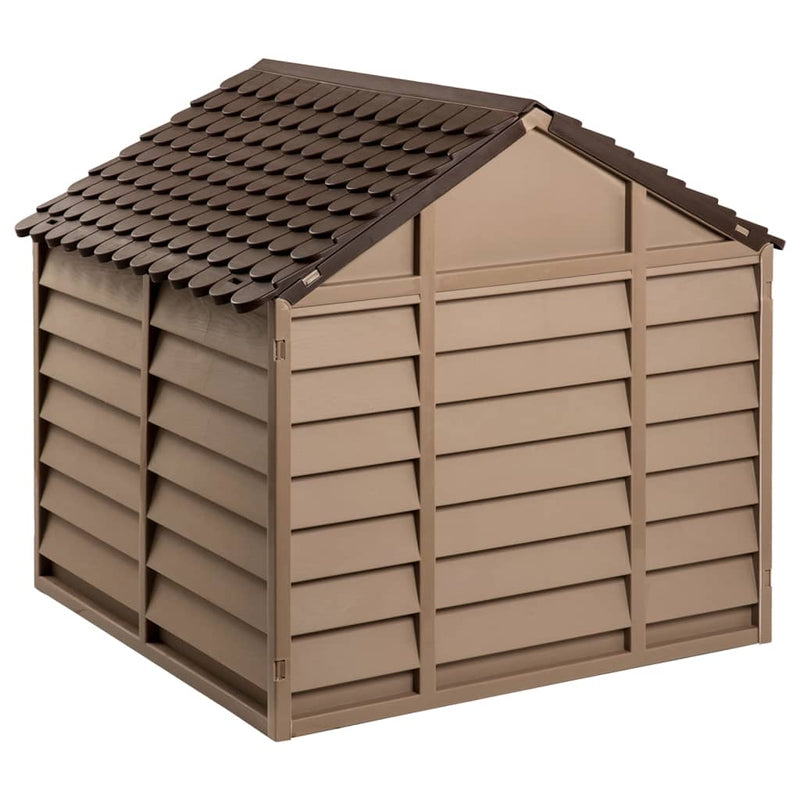 vidaXL barna polipropilén kutyaház 86x84x82 cm