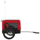 vidaXL piros-fekete oxford szövet és vas kisállatszállító utánfutó