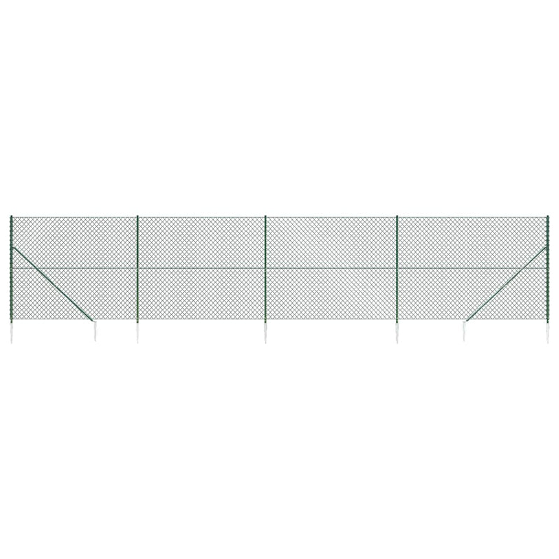 vidaXL zöld drótkerítés cövekekkel 1,8 x 10 m
