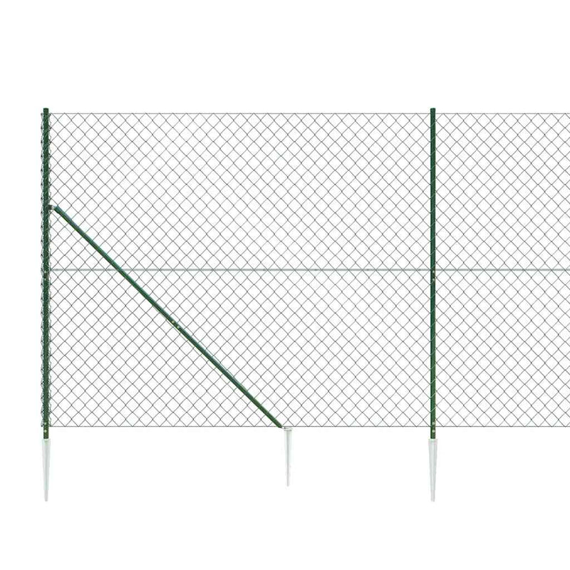 vidaXL zöld drótkerítés cövekekkel 1,8 x 10 m