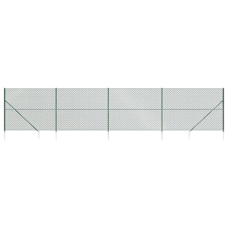 vidaXL zöld drótkerítés cövekekkel 2,2 x 10 m