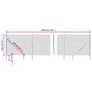 vidaXL zöld drótkerítés cövekekkel 2,2 x 10 m