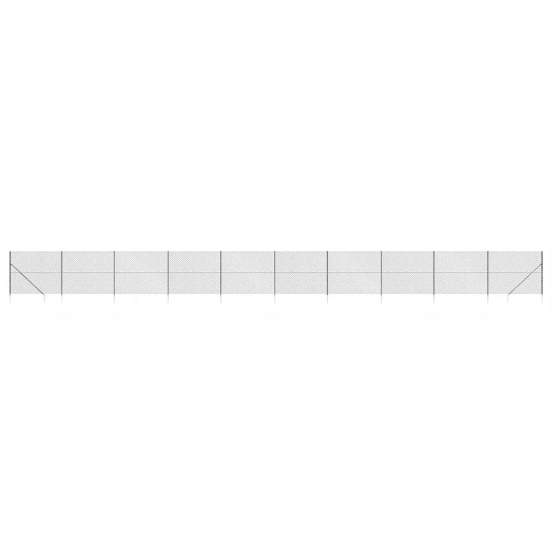 vidaXL antracitszürke drótkerítés cövekekkel 1,6 x 25 m