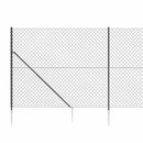 vidaXL antracitszürke drótkerítés cövekekkel 1,8 x 25 m
