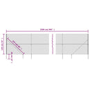vidaXL ezüstszínű drótkerítés cövekekkel 1,4 x 25 m