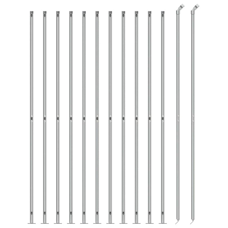 vidaXL ezüstszínű drótkerítés illesztőperemmel 1,6 x 25 m