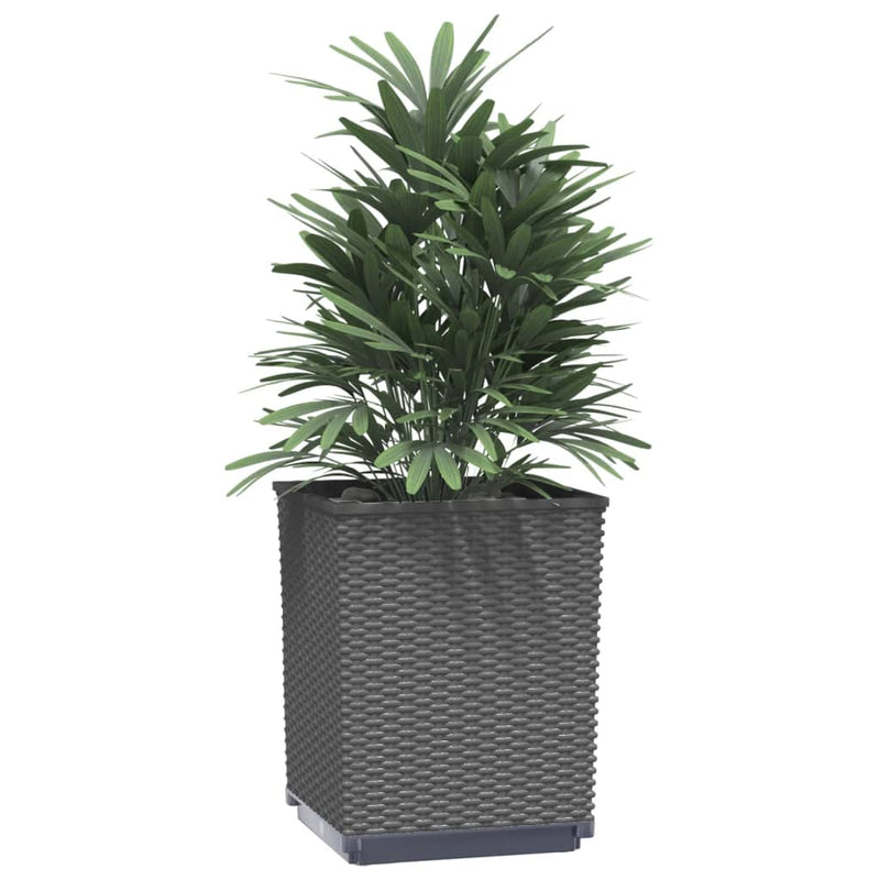 vidaXL 2 db fekete polipropilén növénytartó 30 x 30 x 37 cm