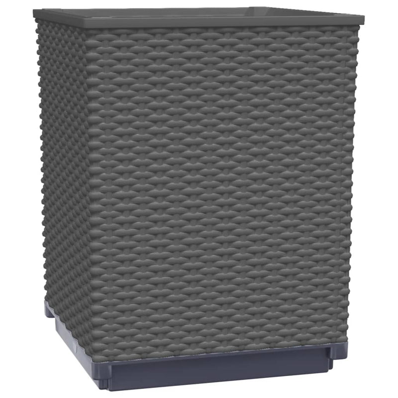 vidaXL 2 db fekete polipropilén növénytartó 30 x 30 x 37 cm