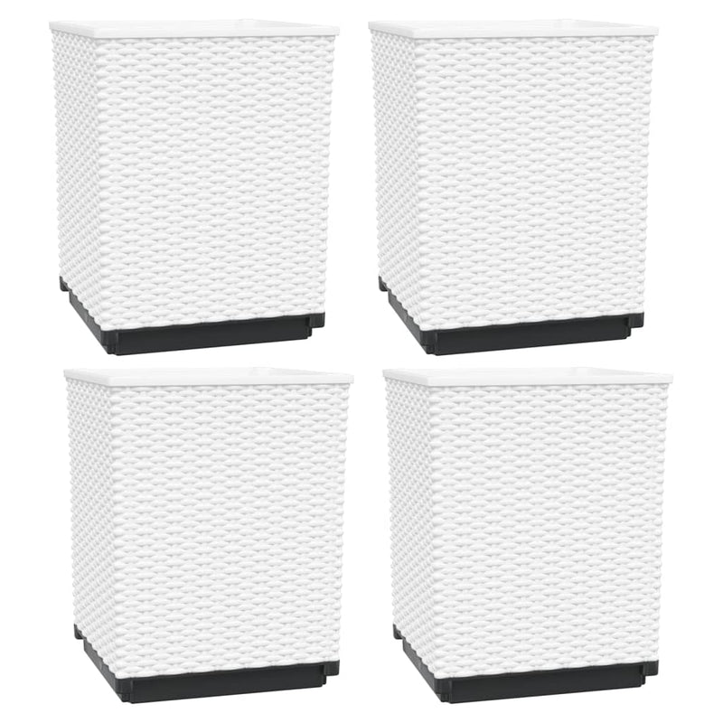vidaXL 4 db fehér polipropilén növénytartó 30 x 30 x 37 cm