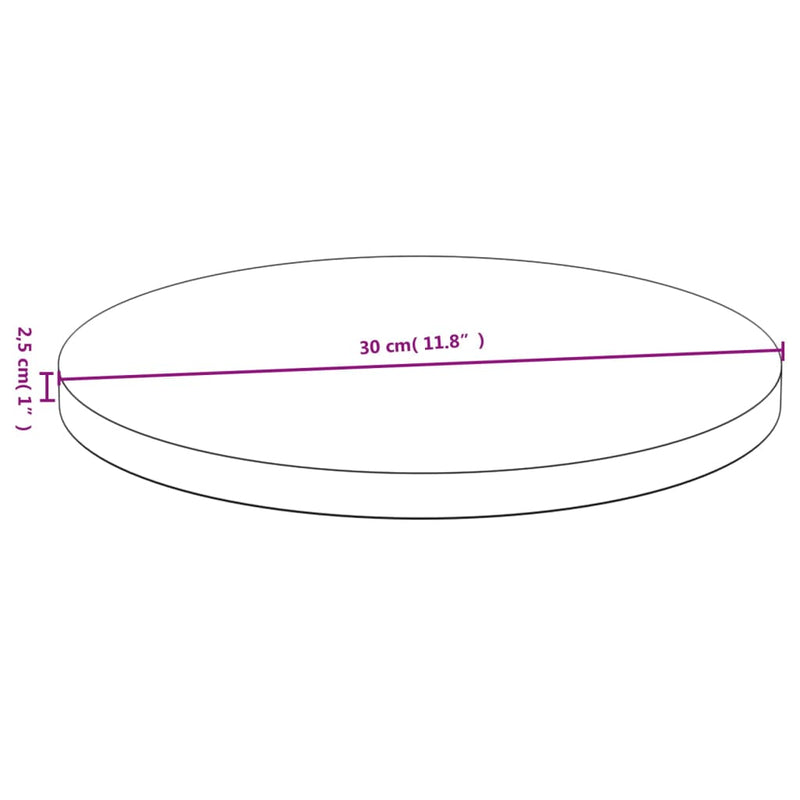vidaXL bambusz asztallap Ø30 x 2,5 cm