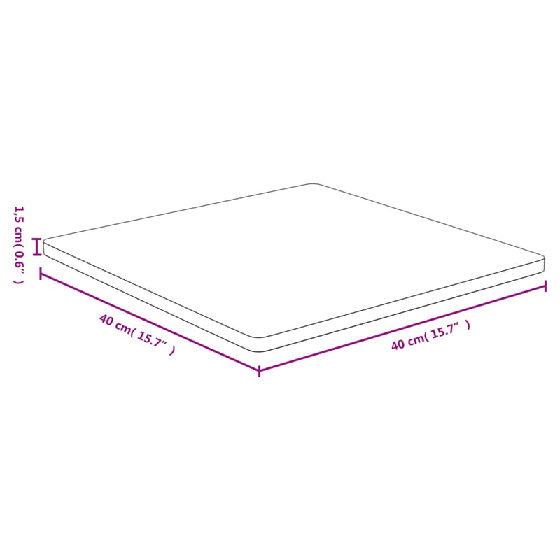 vidaXL bambusz asztallap 40 x 40 x 1,5 cm
