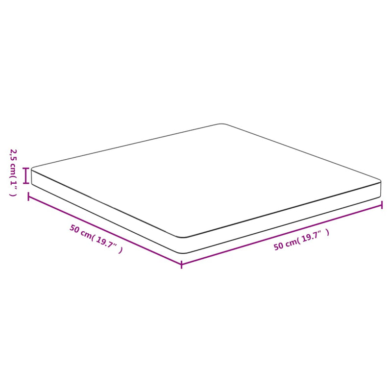 vidaXL bambusz asztallap 50 x 50 x 2,5 cm