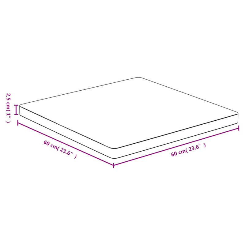 vidaXL bambusz asztallap 60 x 60 x 2,5 cm