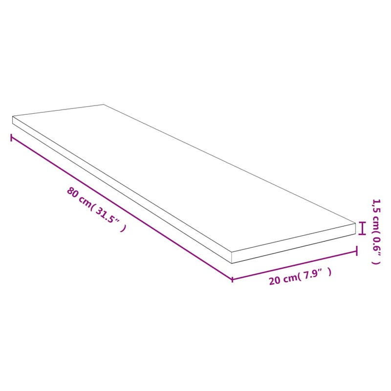 vidaXL bambusz fali polc 80x20x1,5 cm