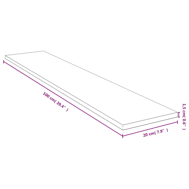 vidaXL bambusz fali polc 100x20x1,5 cm