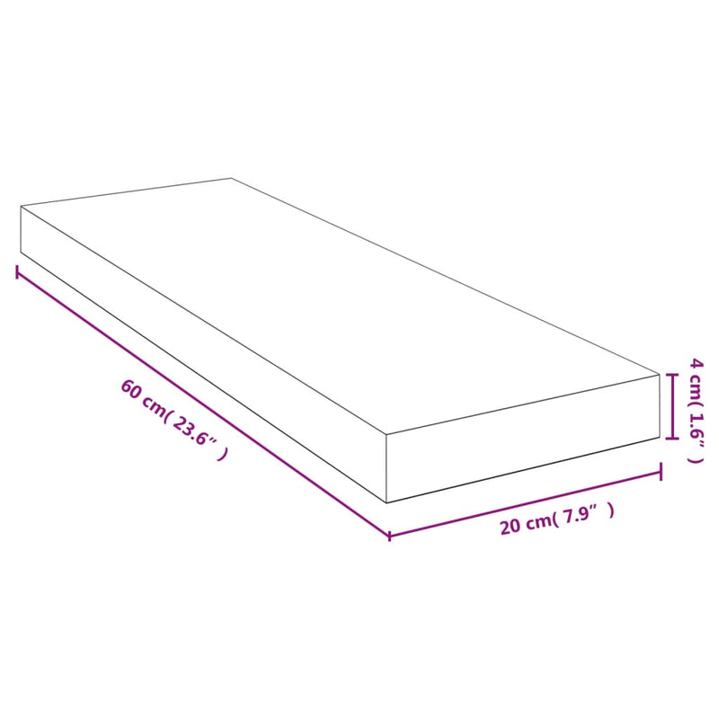 vidaXL bambusz fali polc 60x20x4 cm