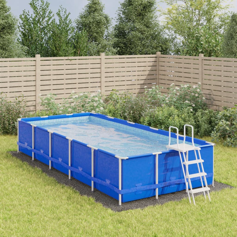 vidaXL világosszürke poliészter geotextília medencealátét 640 x 321 cm