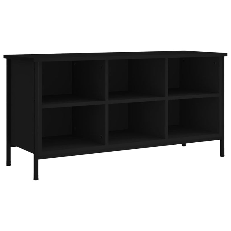 vidaXL fekete szerelt fa cipőszekrény 100x35x50 cm
