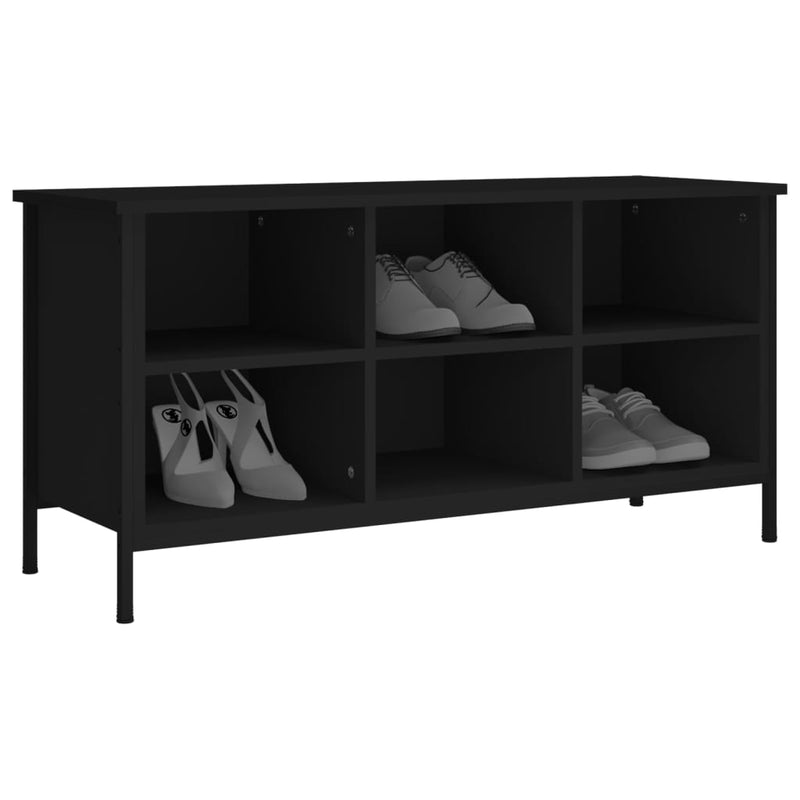 vidaXL fekete szerelt fa cipőszekrény 100x35x50 cm