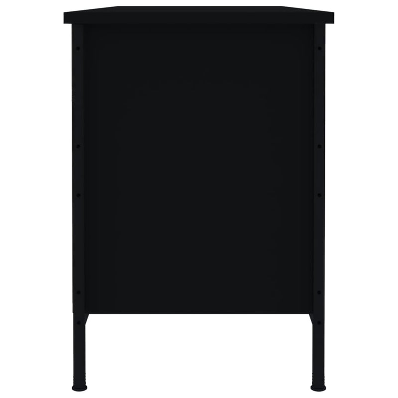 vidaXL fekete szerelt fa cipőszekrény 100x35x50 cm
