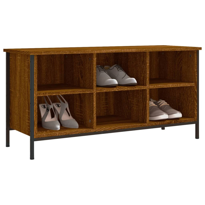 vidaXL barna tölgyszínű szerelt fa cipőszekrény 100x35x50 cm