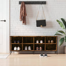 vidaXL füstös tölgy színű szerelt fa cipősszekrény 131 x 35 x 50 cm