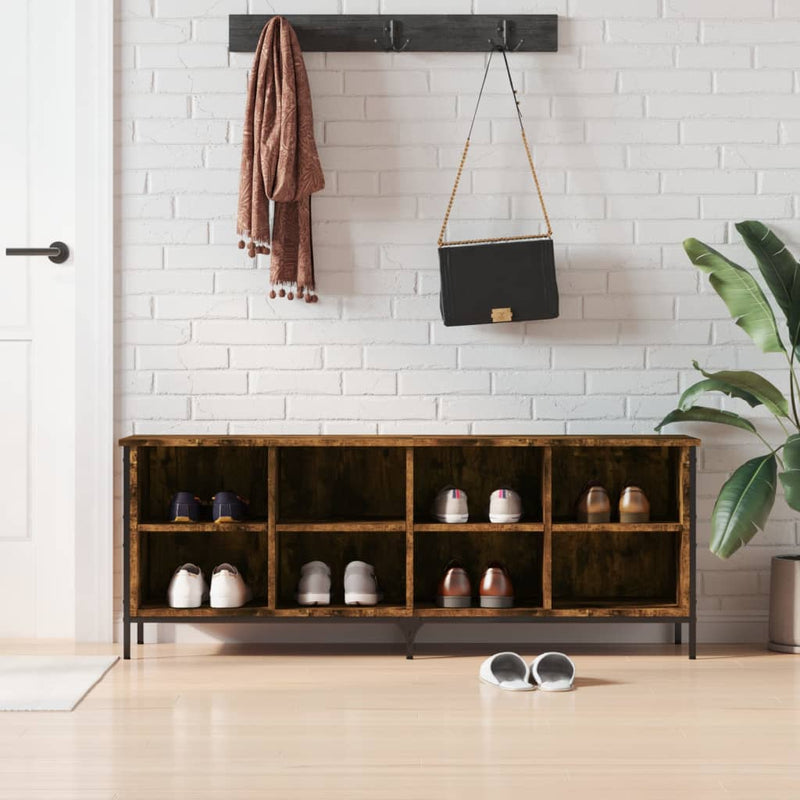 vidaXL füstös tölgy színű szerelt fa cipősszekrény 131 x 35 x 50 cm