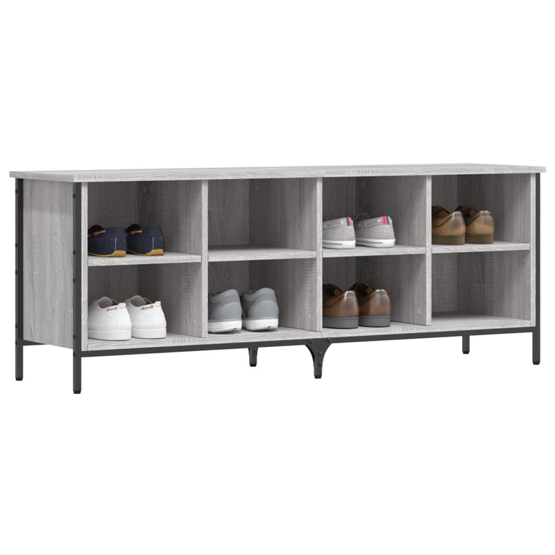 vidaXL szürke sonoma színű szerelt fa cipőszekrény 131x35x50 cm