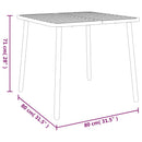 vidaXL antracitszürke acél kerti asztal 80 x 80 x 71 cm