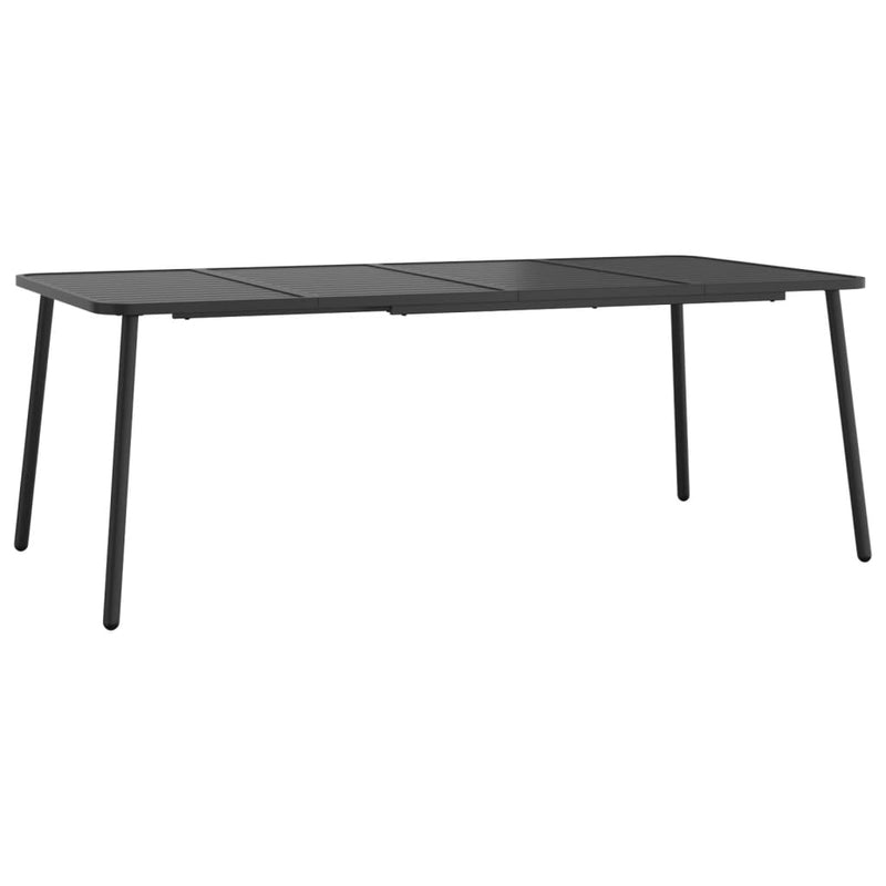 vidaXL antracitszürke acél kerti asztal 200 x 100 x 71 cm