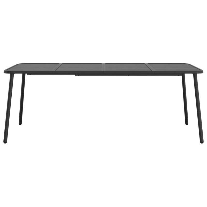 vidaXL antracitszürke acél kerti asztal 200 x 100 x 71 cm