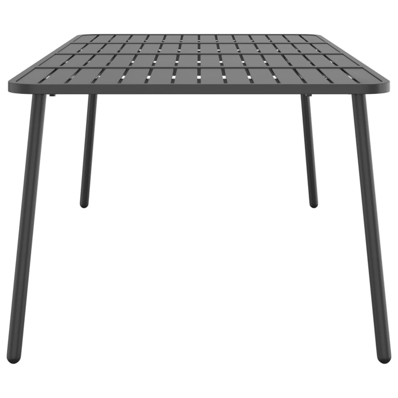 vidaXL antracitszürke acél kerti asztal 200 x 100 x 71 cm