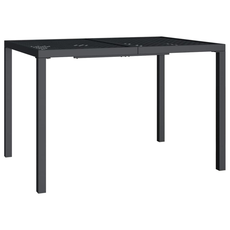 vidaXL antracitszürke acél kerti asztal 110 x 80 x 72 cm