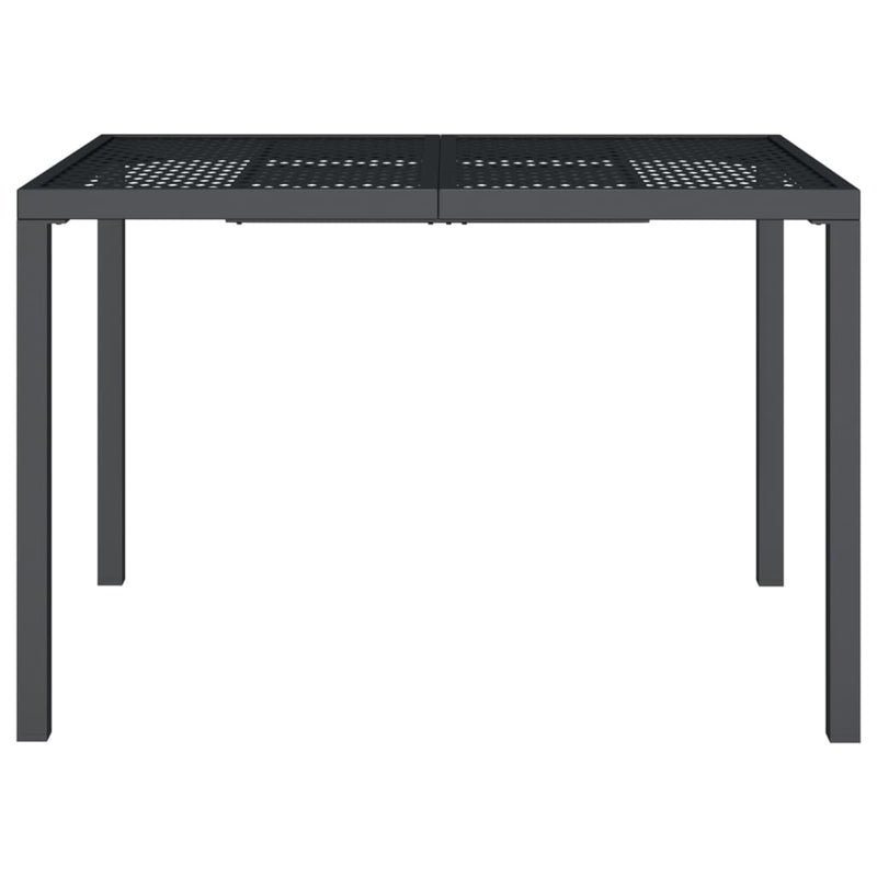 vidaXL antracitszürke acél kerti asztal 110 x 80 x 72 cm
