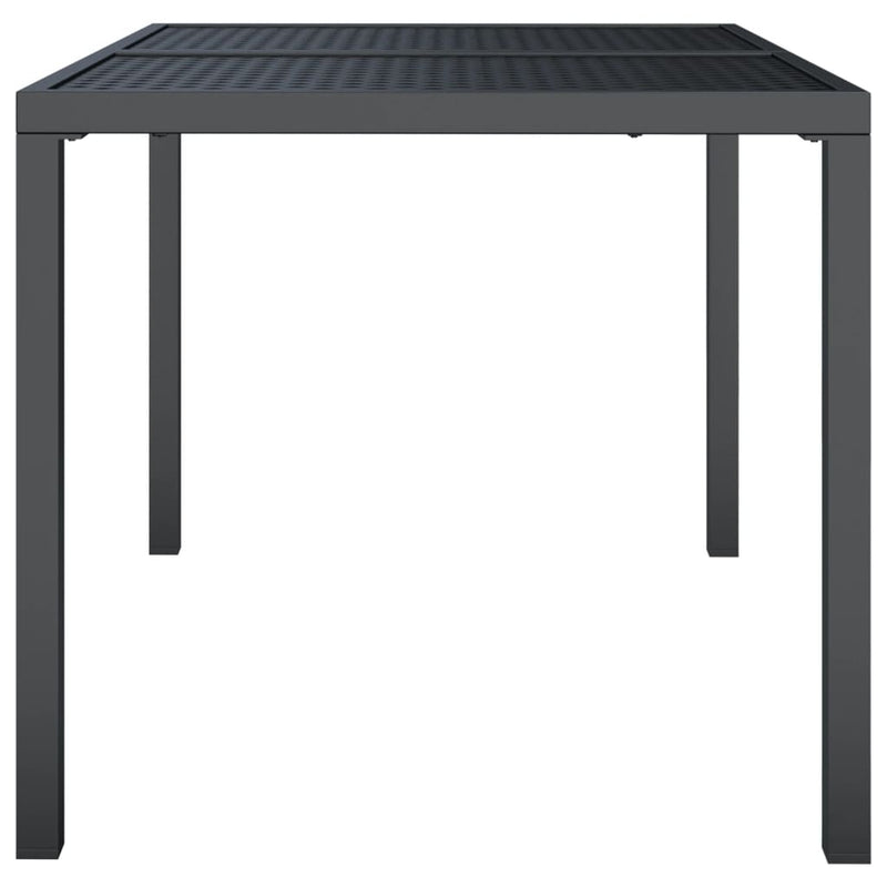 vidaXL antracitszürke acél kerti asztal 110 x 80 x 72 cm