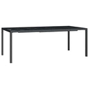 vidaXL antracitszürke acél kerti asztal 200 x 100 x 72 cm