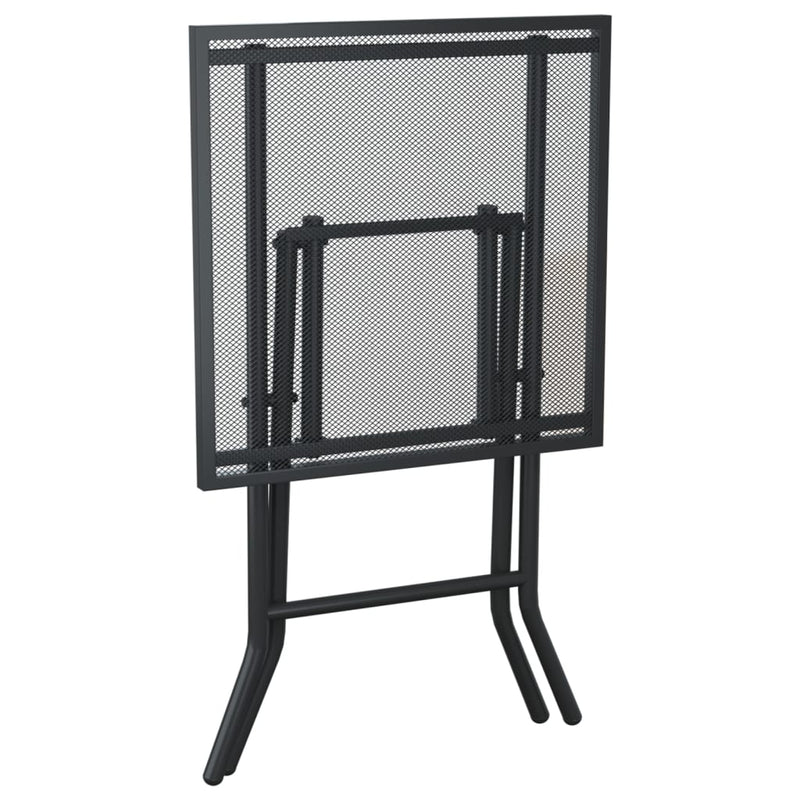 vidaXL antracitszürke acélhálós összecsukható kerti asztal 50x50x72 cm