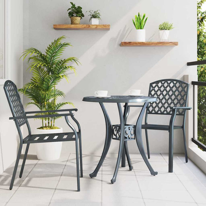 vidaXL Szék 2 pcs Antracit 56 x 65 x 89cm Acél