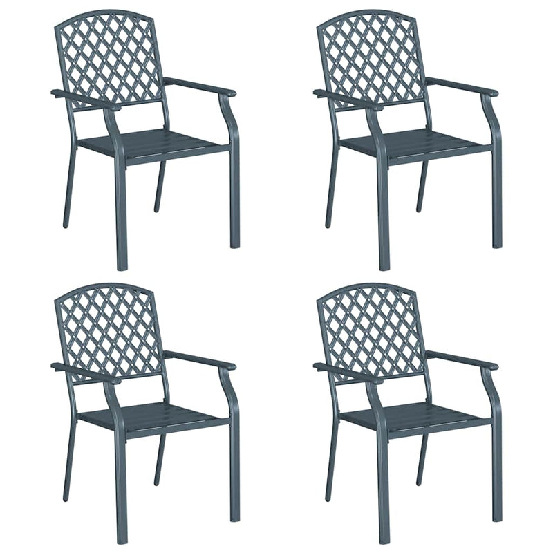 vidaXL Szék 4 pcs Antracit 56 x 65 x 89cm Acél