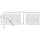 vidaXL zöld horganyzott acél drótkerítés 2,2 x 25 m