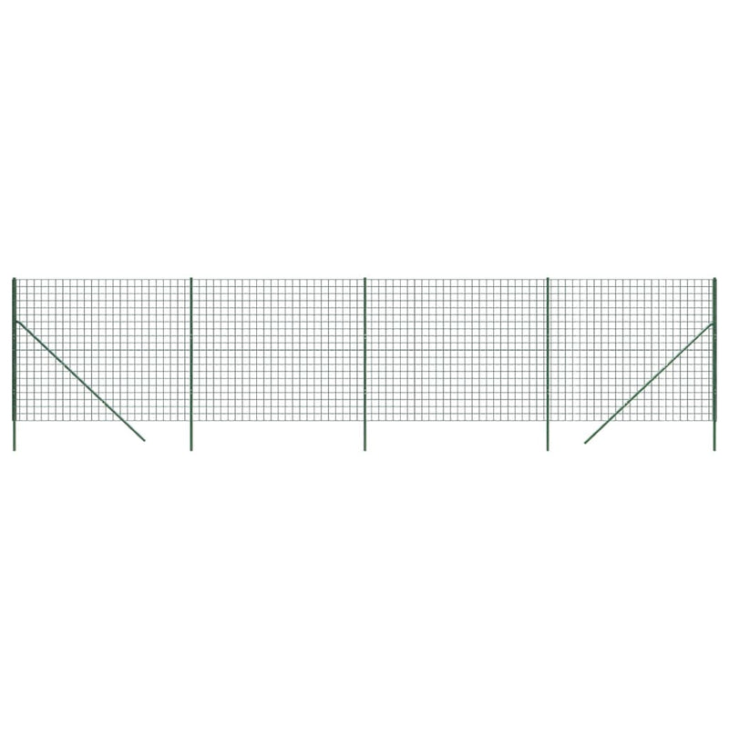 vidaXL zöld horganyzott acél drótkerítés 1,6 x 10 m