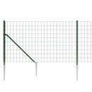 vidaXL zöld dróthálós kerítés cövekekkel 1,1x10 m