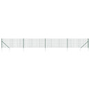 vidaXL zöld dróthálós kerítés cövekekkel 0,8x10 m