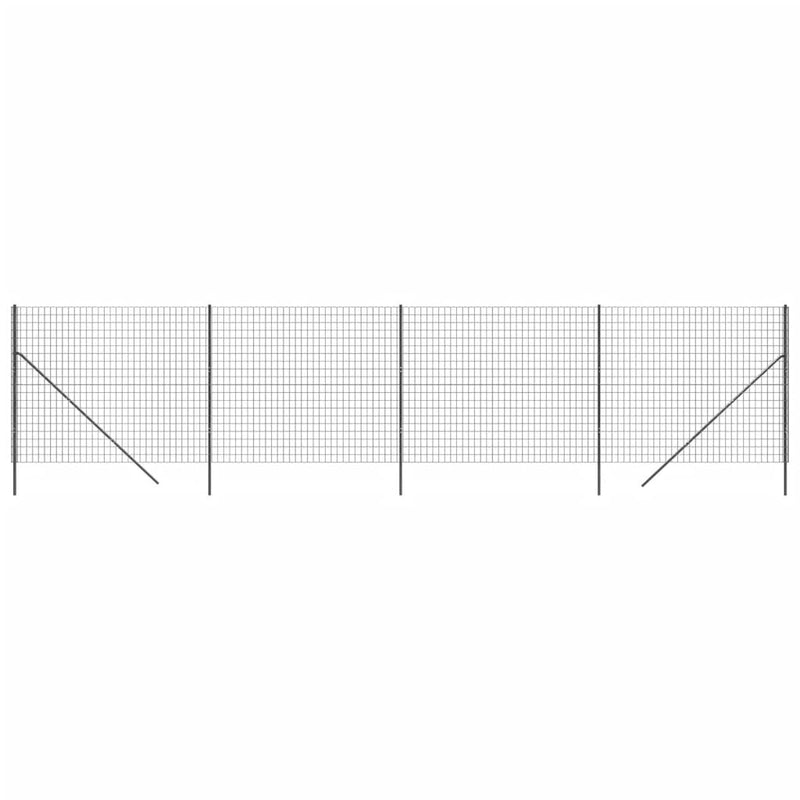 vidaXL antracitszürke horganyzott acél dróthálós kerítés 2x10 m