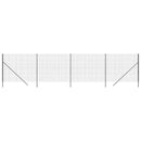 vidaXL antracitszürke horganyzott acél dróthálós kerítés 1,4x10 m