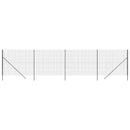 vidaXL antracitszürke horganyzott acél dróthálós kerítés 2x10 m