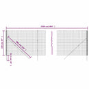 vidaXL antracitszürke horganyzott acél dróthálós kerítés 2,2x25 m