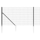 vidaXL antracitszürke dróthálós kerítés cövekekkel 0,8x10 m