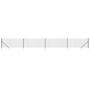 vidaXL antracitszürke dróthálós kerítés cövekekkel 1,1x10 m