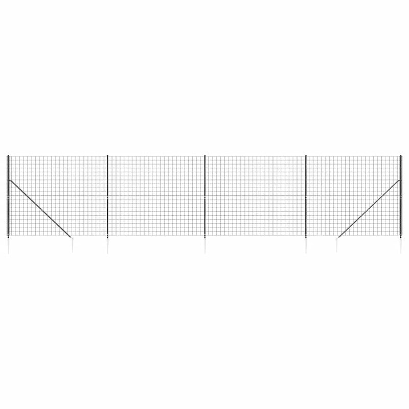 vidaXL antracitszürke dróthálós kerítés cövekekkel 1,8 x 10 m